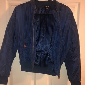 Cobalt blue bomber jacket, super cute and sleek